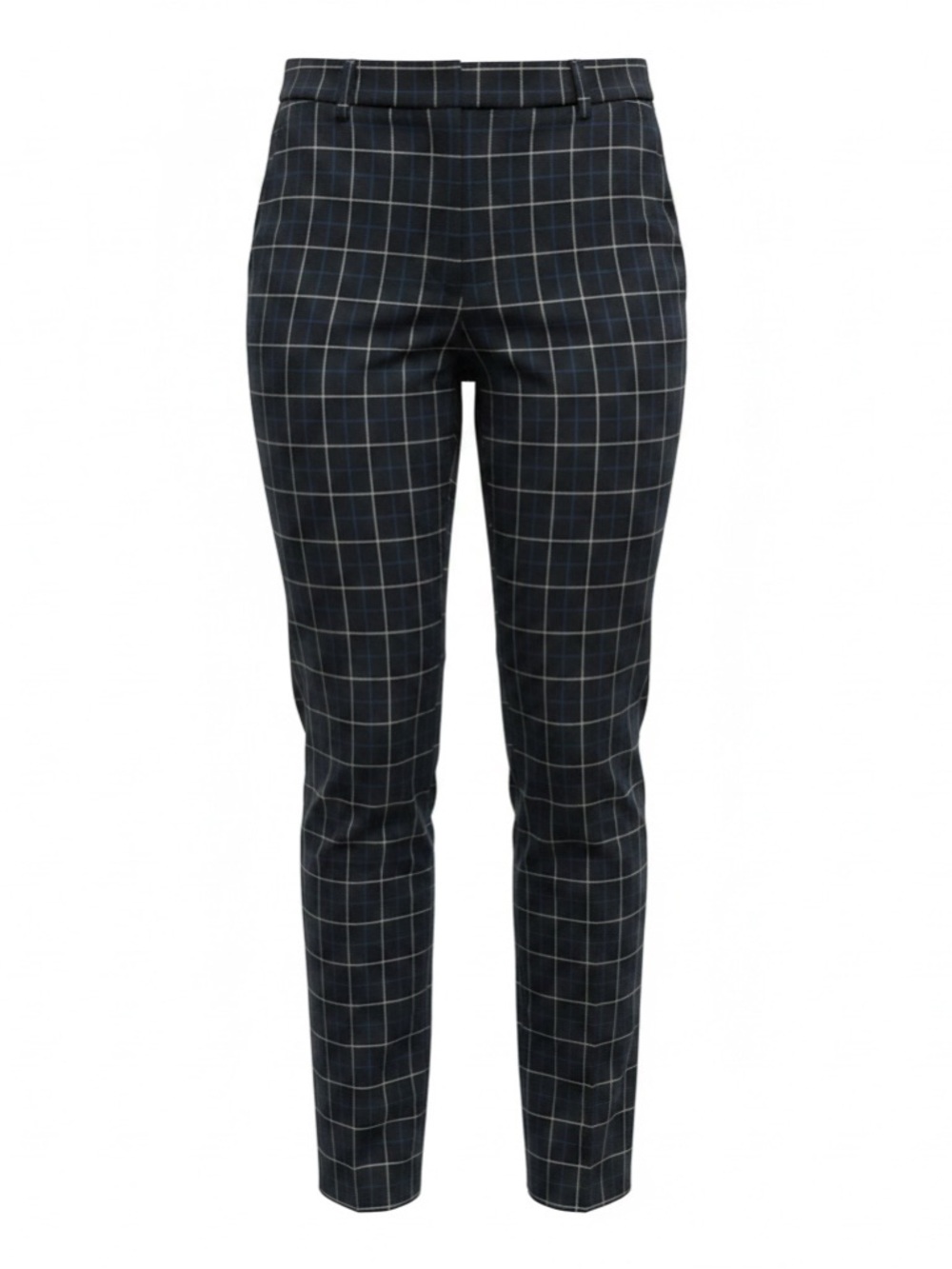 Amanda & Chelsea Navy and Gray Windowpane Slim Trousers